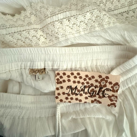 NWT boho Magic lace trim maxi skirt size large - Picture 6 of 11